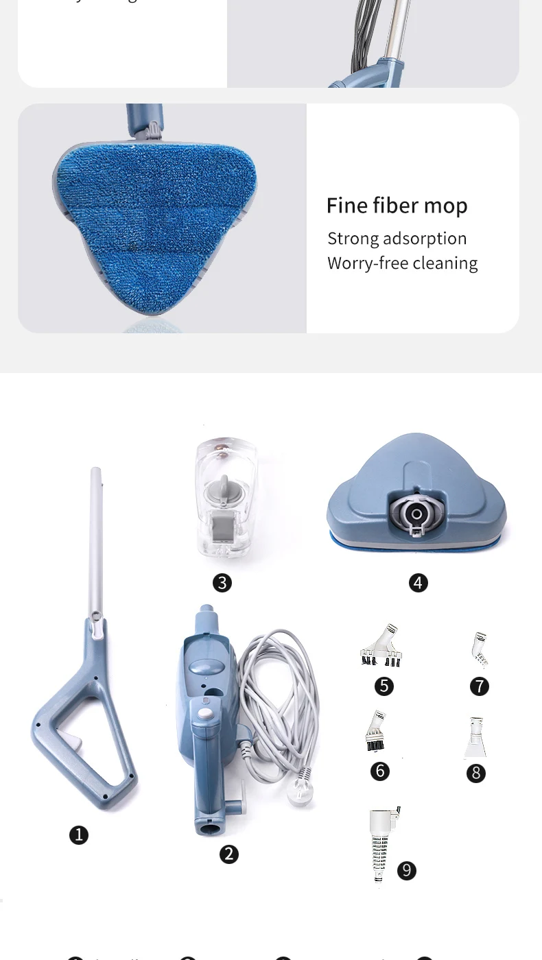 High Temperature Power Floor Cleaning Generation Steam Mop Handy Stand Steam Wet Vacuum Cleaner