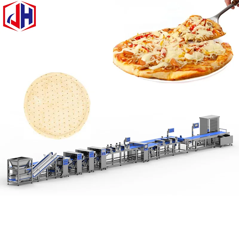 Fabrikdirekte industrielle Pizzamaschine CE-zertifizierte Pizza-Produktlinie anpassbare Pizzaboden-Verarbeitungslinie