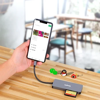 KingMa 6-in-1 Multi-functional USB Hub Aluminum Shell to USB 3.0 Type C with Card Reader detail image