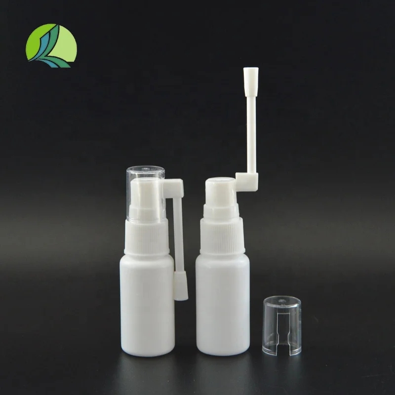 Manufacturer HDPE 30ml 20ml 10ml 5ml Fine Mist Medical Nasal Pump Spray Bottle for Health Care Long Nozzle White Spray Bottle