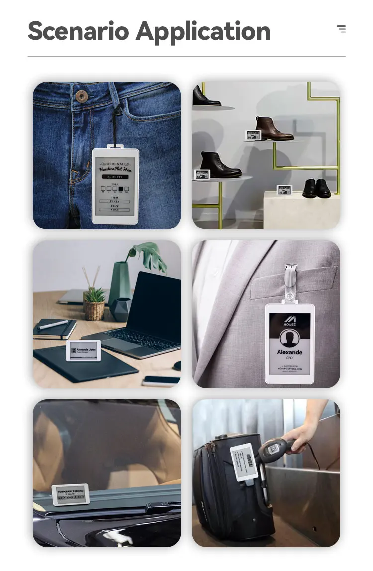 Office Electronic Employee Badge E Ink No Battery Nfc Display