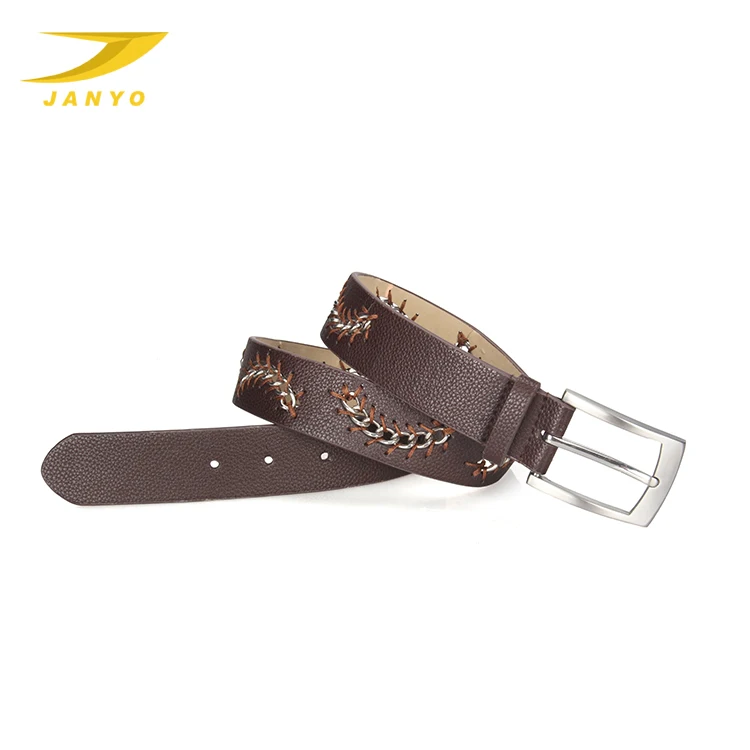 Женский кожаный ремень с вышивкой в стиле бохо