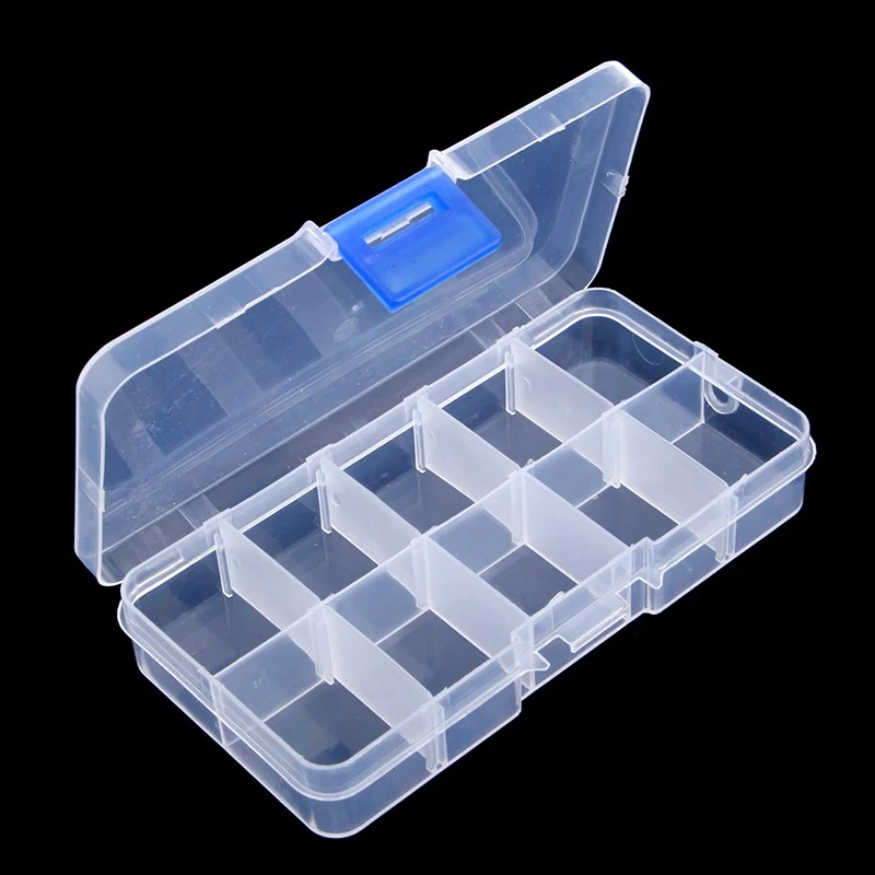 Fishing Gear Storage Box Transparent Plastic Adjustable Detachable Grid