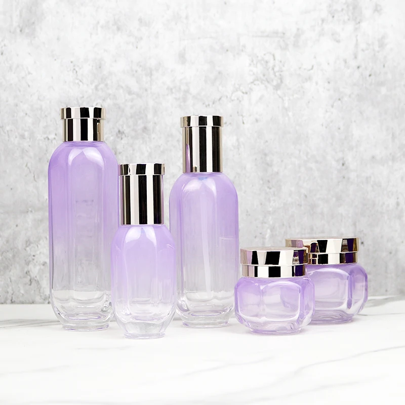 Luxury cosmetic 30g 50g 40ml 100ml 120ml glass jar Skincare other glass packaging glass packaging bottle factory