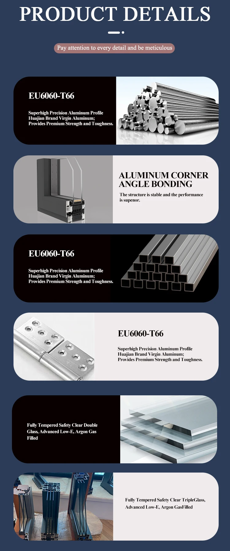 Image showcasing High Performance Thermal Insulation Aluminium Casement Windows Frame ...