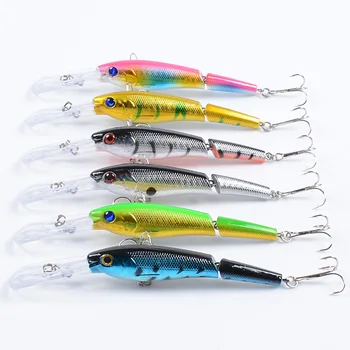 Fishing Lure Swimbait 133mm 13.4g Joint Muti Fish Minnow Sea Fishing Lure BaitStrong Hooks Lures for Sea Fishing Depth0.5m-3m – Soft Lure – view 2
