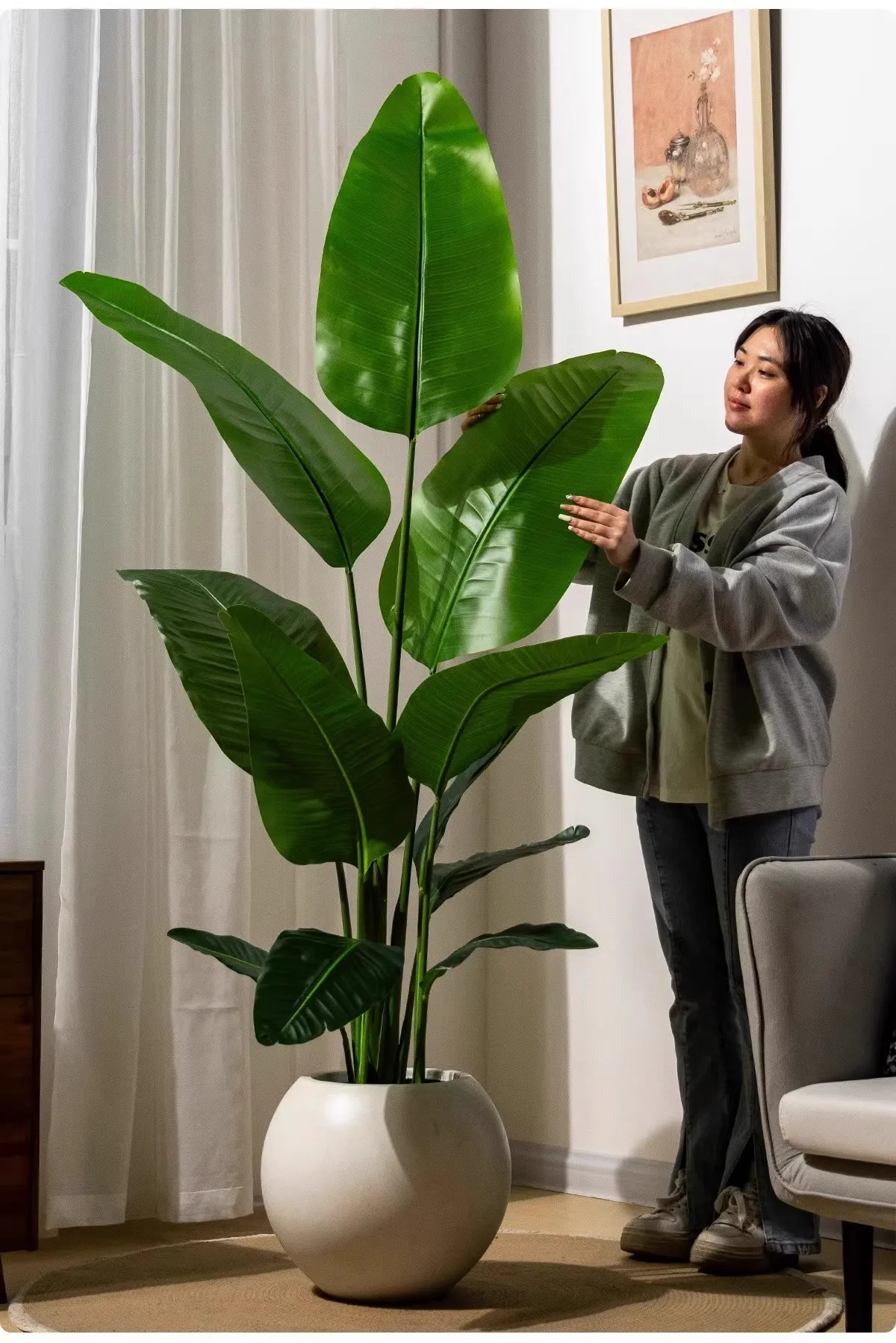 product artificial plants potted indoor outdoor greenery decoration faked faux stimulation tree bonsai leaves artificial palm tree694-4