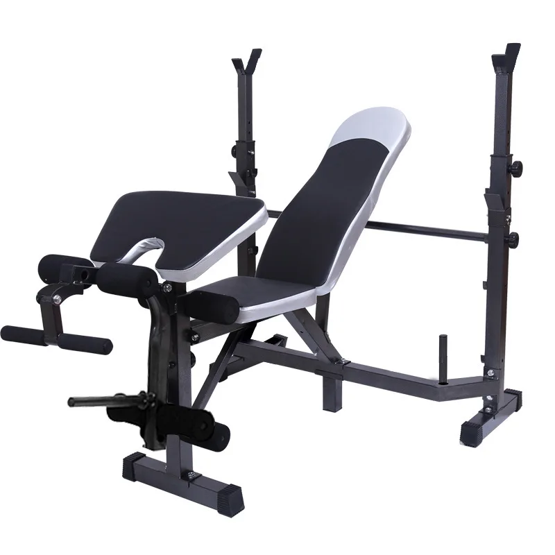 Gym Multi Function Weight Lifting Flat Bench Press Adjustable Foldable Fitness Barbell Dumbbell Bench Rack Training