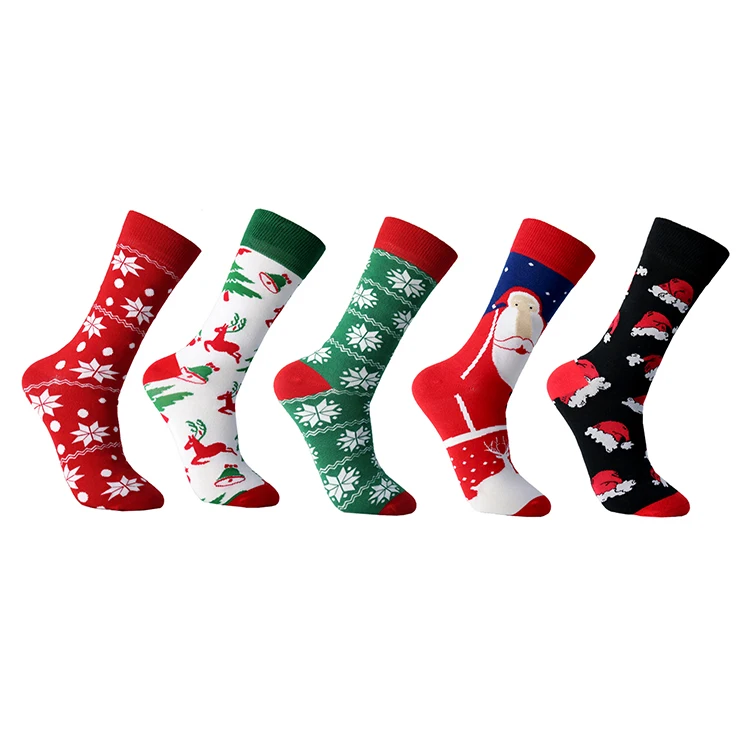 Wholesale Custom Red Christmas Ornaments Socksfunny Christmas Socks