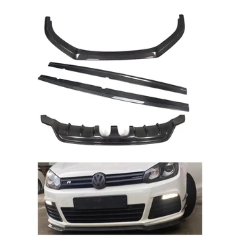 Golf MK6 R20 2008-2013 Carbon Fiber Body Kit Wet Carbon Fiber Car RZ Style Front Lip Side Skirt Rear Lip Mk6 Forge Body Kit