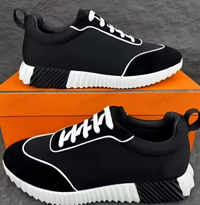 Designer Suede Men's Women's Casual Sneakers Breathable Mesh Flat Trainer Nonslip Rubber Sole Bounce Sneaker for Walking Running