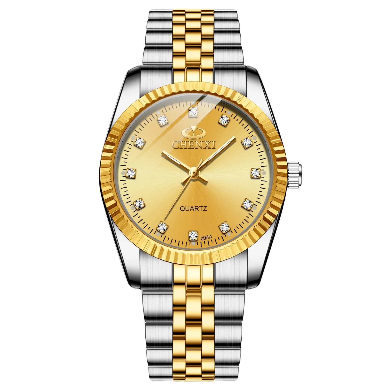 Orologio Cronografo Analogico Orologio Uomo Cronografo OLEVS - Acciaio Inox, Impermeabile 30m, Quadrante Con Diamanti E Data Orologio Elegante Con Diamanti Quadrante