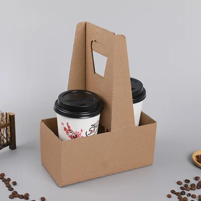 Source Corrugated Cardboard Box Coffee Drink 2 4 Cup Holder Tray Cup  Carrier Holders Paper Cups on m.