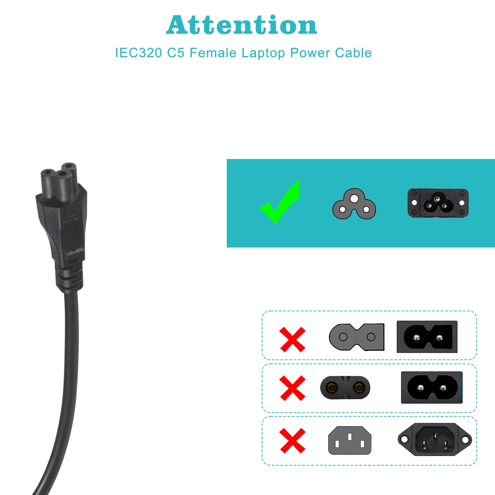 European 3 Pin To Iec C5 Power Cord for Notebook 9