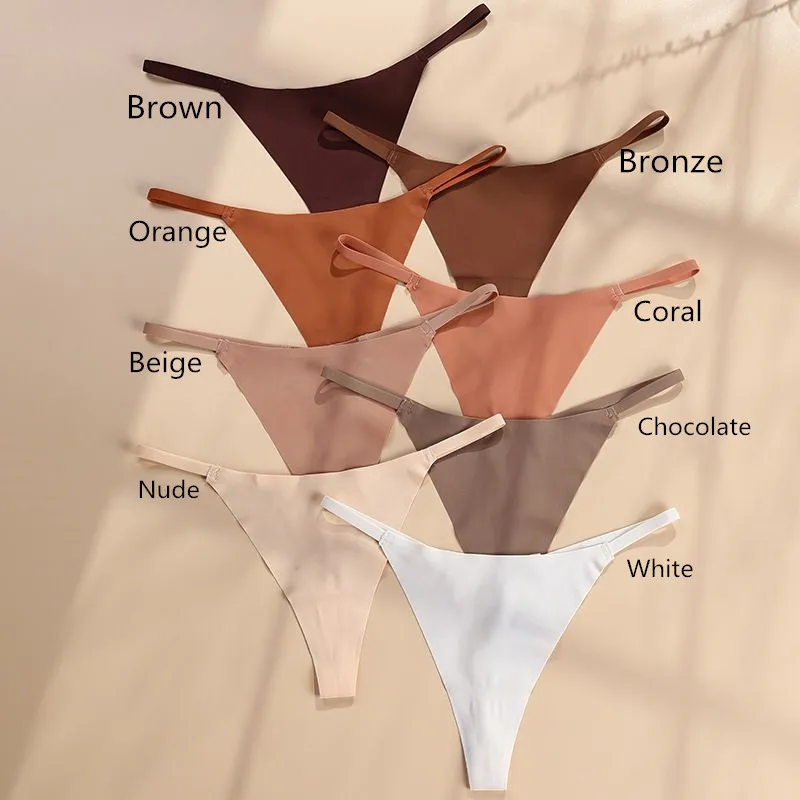 Womens Sexy Ice Silk G-String Thong Panties Everyday Knickers T-Back  Underwear 