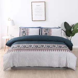 100% Microfibre Polyester  Bed Sheet Duvet Cover Sets With Printing Customized