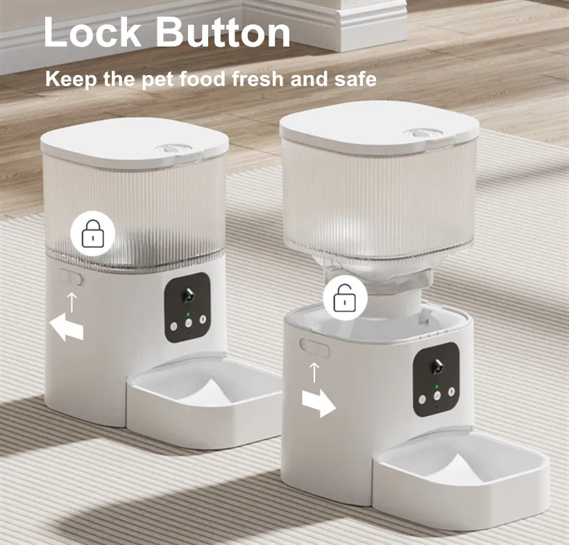 3L Timed Pet Feeder Automatic Wifi App Control Video Cat Dog Smart Food Dispenser with Stainless Steel Bowl