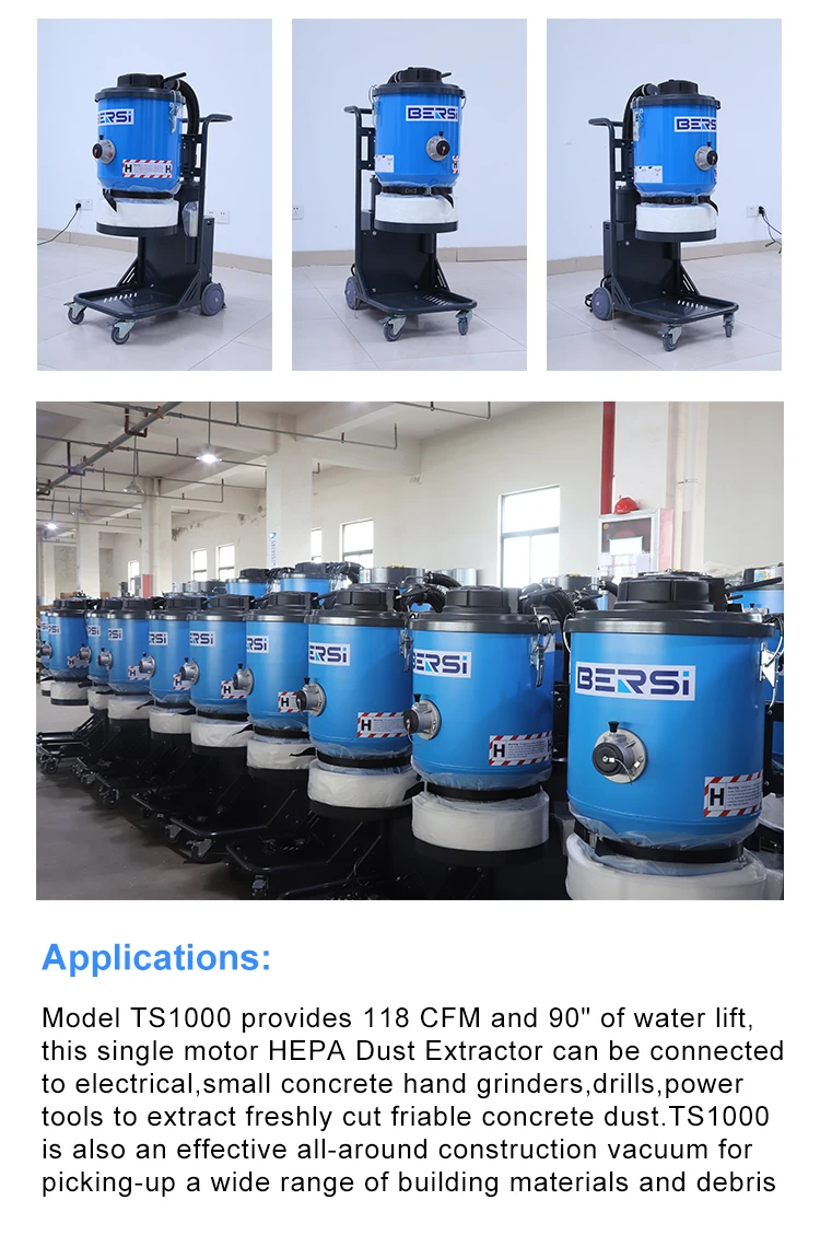 Professional Hepa Industrial Vacuum Cleaner Machine Dry Concrete Floor