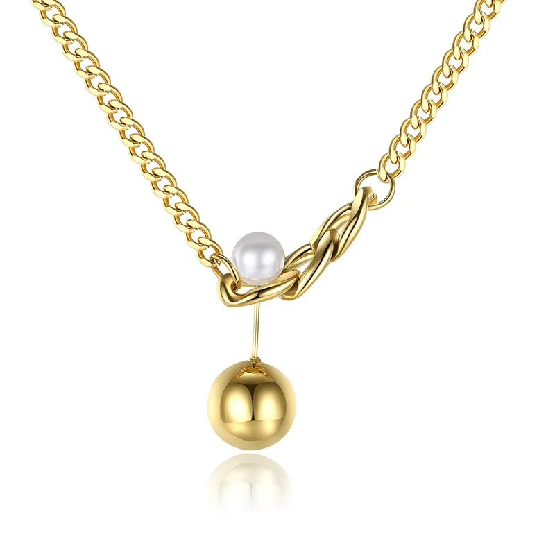 Gold Ball Pendants,Bead Chain Necklace 
