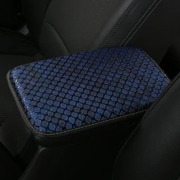 Luxury Car Armrest Storage Box Mat PVC Leather Center Console Cover with Hand Cushion Interior Protection for Front Vehicle