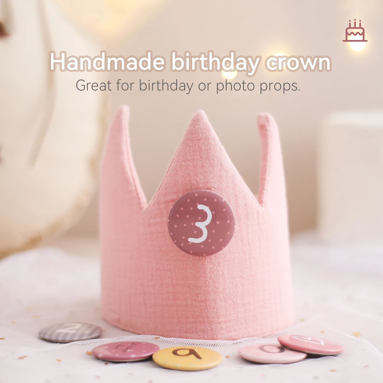 Triangle Crown Digital Emblem Baby Birthday Party Decoration Baby Set ...