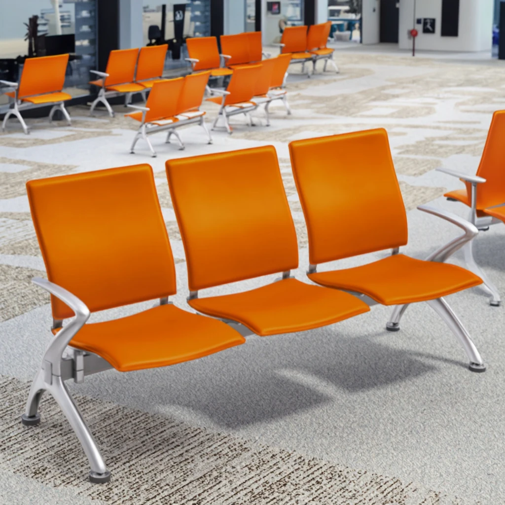 Premium Steel Waiting Room 3 Seat Bench with Ergonomic Design for Hospitals Clinics Modern Corporate Reception Areas 4