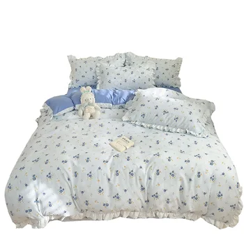 Simple Design Factory Wholesale100% Cotton Double Layer Fabric Quilt Cover Bedding Sets