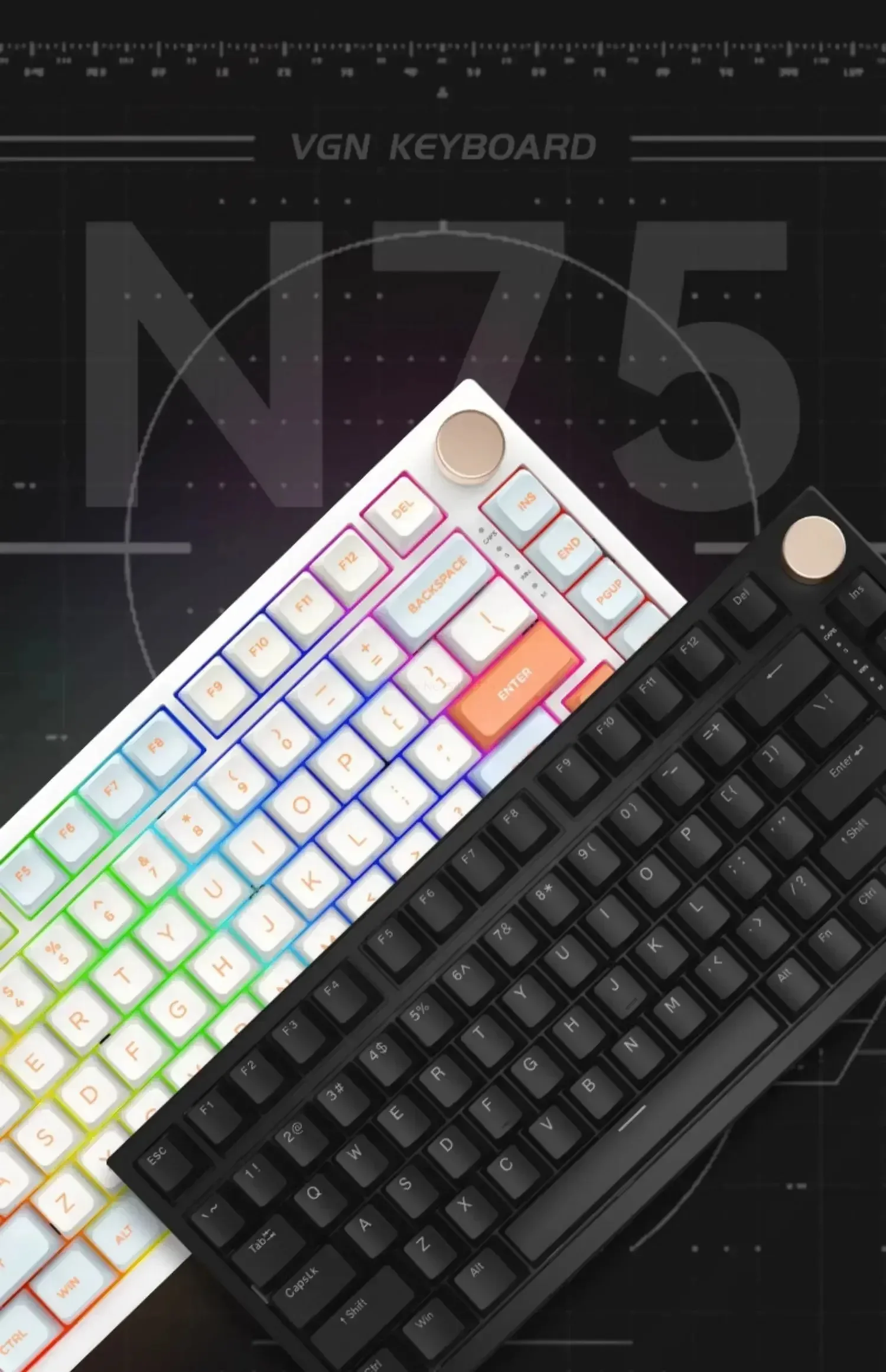 VGN N75 Pro ゲーミングメカニカルキーボード 無線RGB 83キー