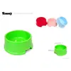 Ciotola doppia per cani in plastica grande, 10,5 x 27,5 cm
