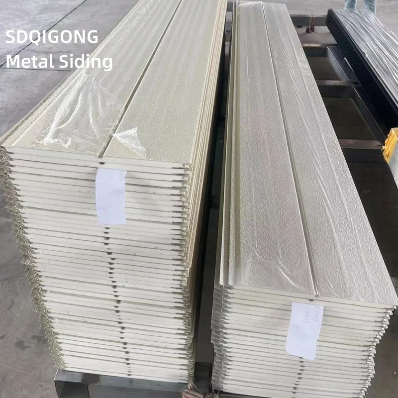 Cheap Exterior/ Interior Wall Cladding Panel 20MM Polyurethane Sandwich Metal Siding for Steel Structure House