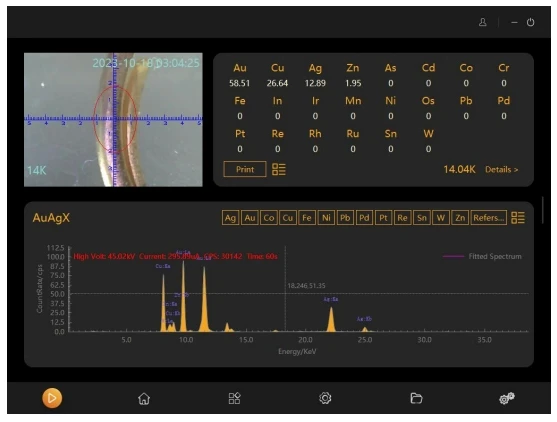T6  XRF Metal Analyzer X Ray Gold Testing machine for Gold Silver Platinum Iradium Cadmium