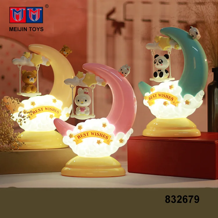 hot products desk led night cartoon moon kids table lamp