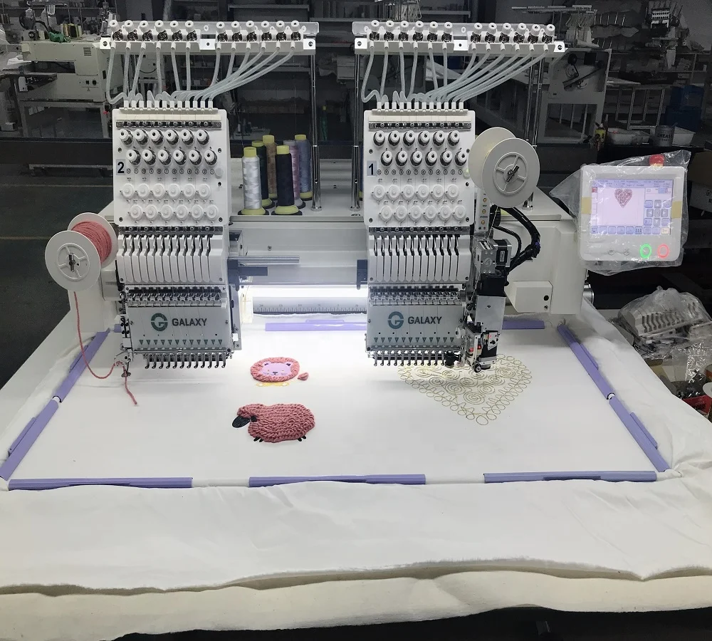 HOT SELLING 2024 GALAXY HIGH SPEED 1202  WITH EASY CORDING SUITS GARMENTS BRIDAL PARTY WEAR EMBROIDERY MACHINE DAHAO SOFTWARE