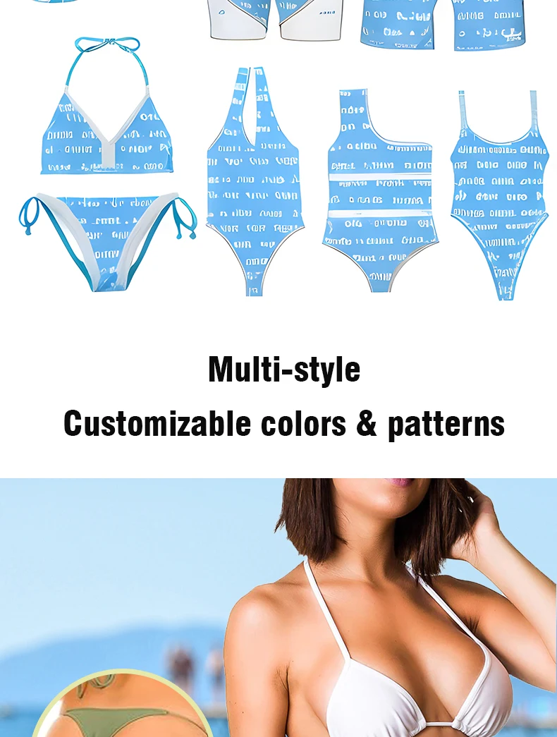 Custom Wholesale Hot Sale Sexy Plus Size Two Piece Bikini Sets Beach Wear High Waist Hollow 3757