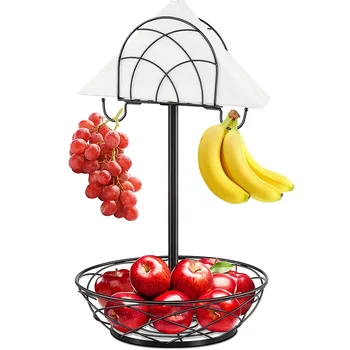 Fruit Basket Bowl Manufacturer Rustic Metal Fruit Basket With Napkin Holder And Banana Hanger Fruit Basket