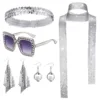 Silver round earring set of 5