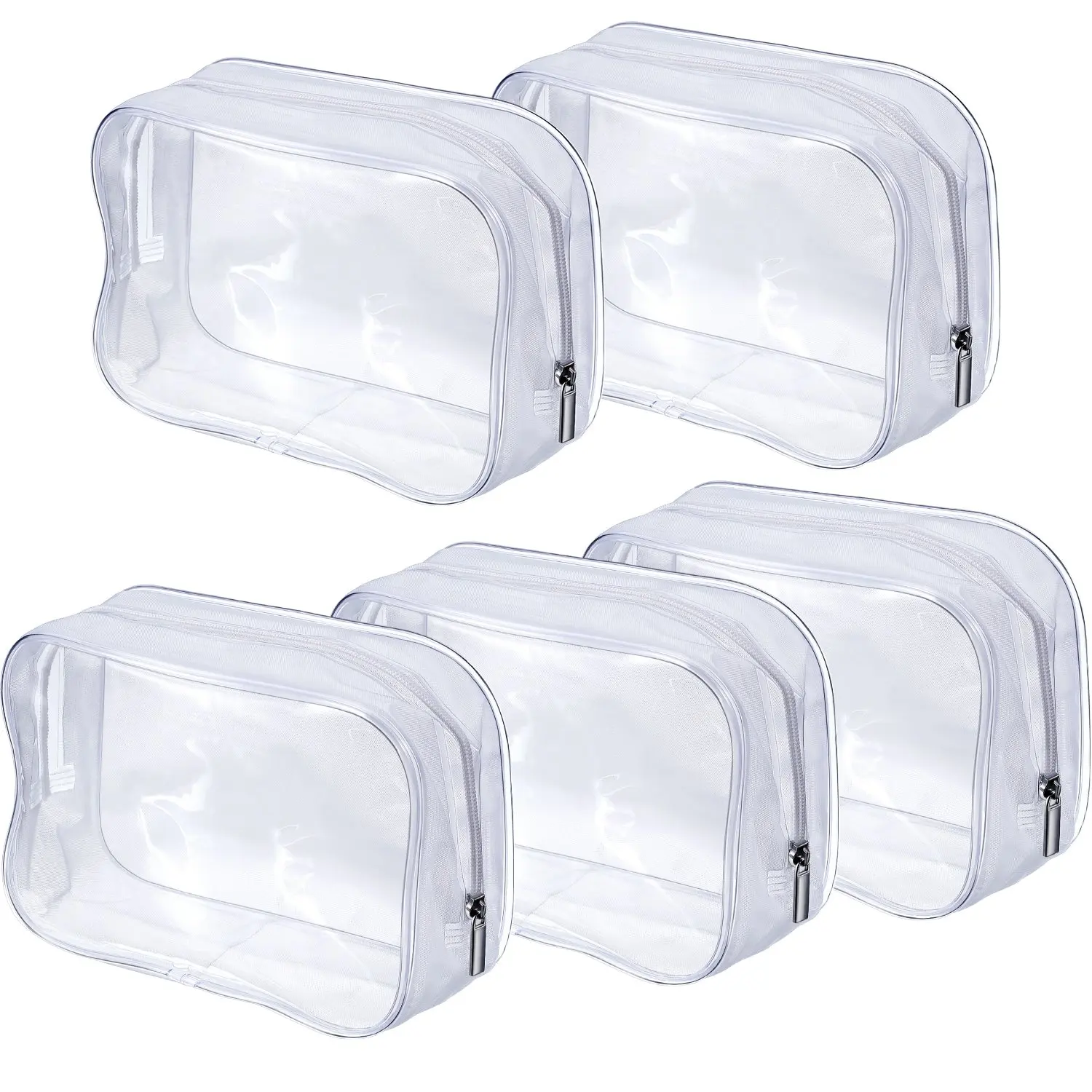 JIAKAI 12pcs Mini Small PVC Transparent Plastic Cosmetic Organizer Bag  Pouch With Zipper Closure for Vacation Travel, Bathroom and Organizing  Makeup