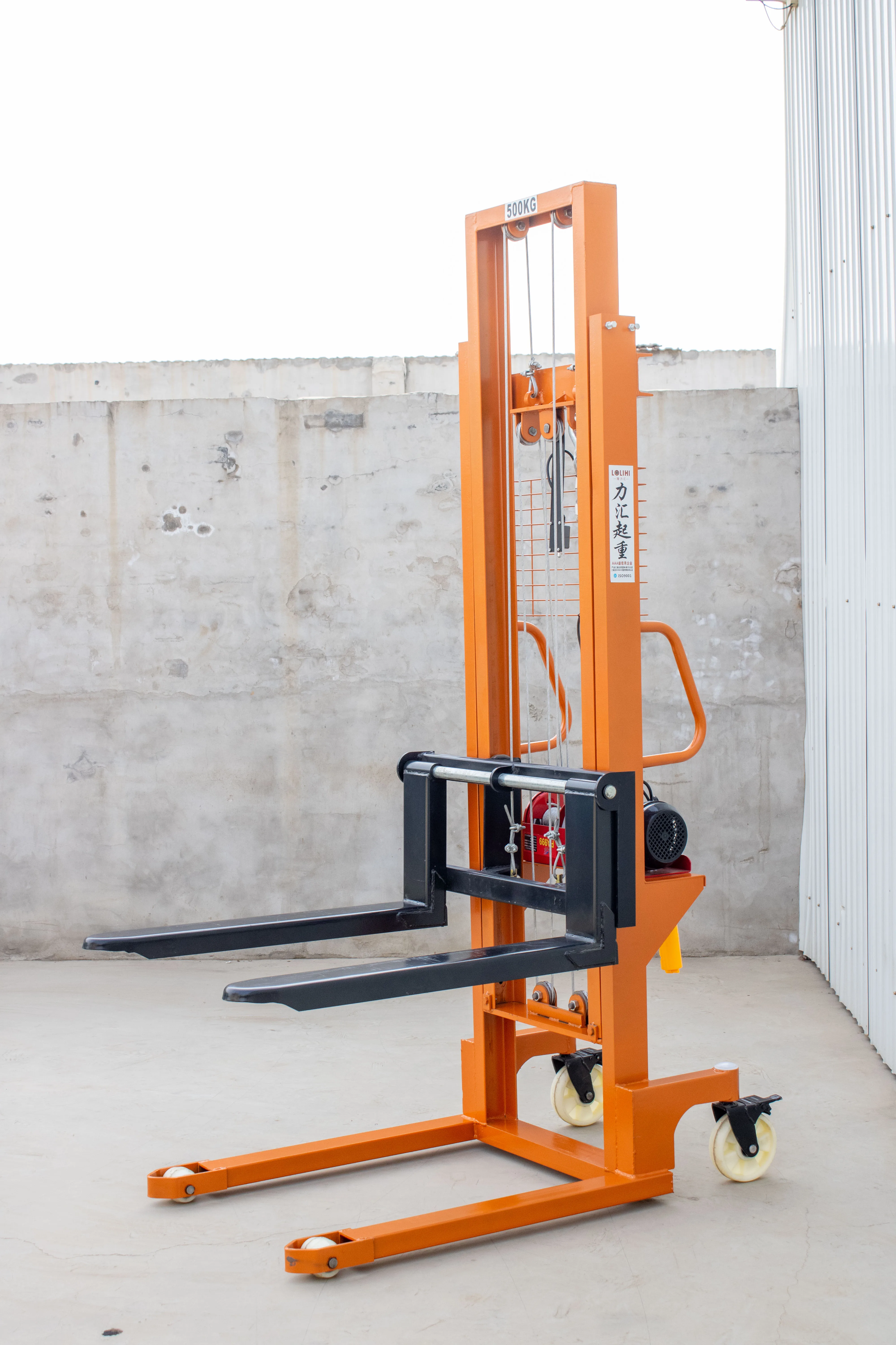 Plug-in Motor Forklift Stacker 1t*3m Plug-in With Motor Semi-electric ...