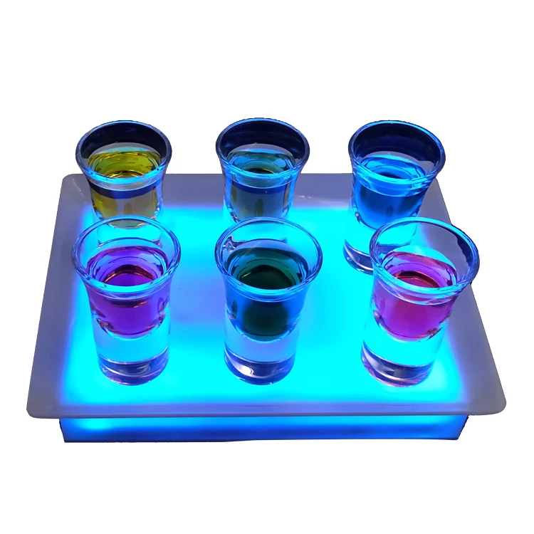 Customizable LED-Lit Mini Wine Shooter Display Stand Mini Tequila Glass Rack with Custom LED Lighting