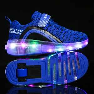 Retractable LED Light up One Wheel Skate Shoe , Electric Flashing Shoes Wheels Kids , Flashing Kicker Roller Shoes for Kids