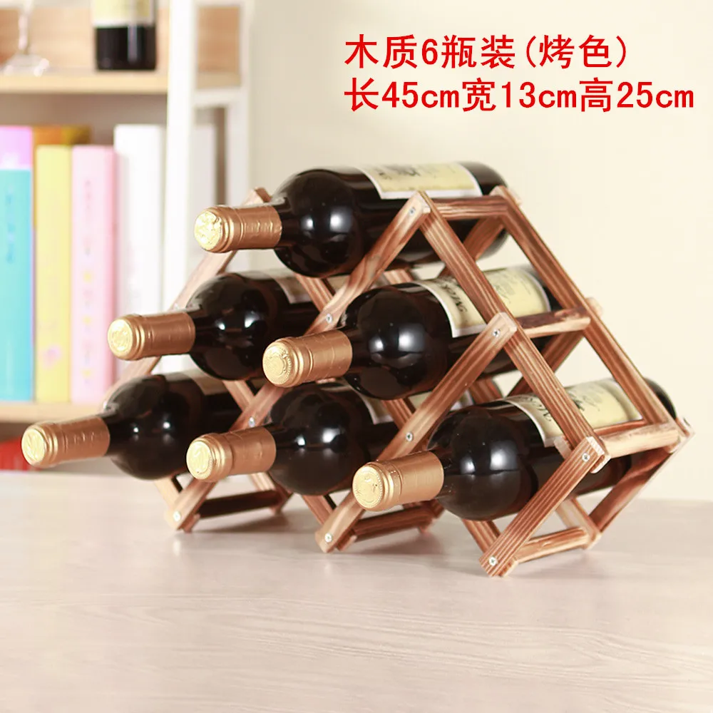 Wine Rack Table Racks Countertop Wooden Wine 6/10 Bottle Holder Shelf Cabinet 