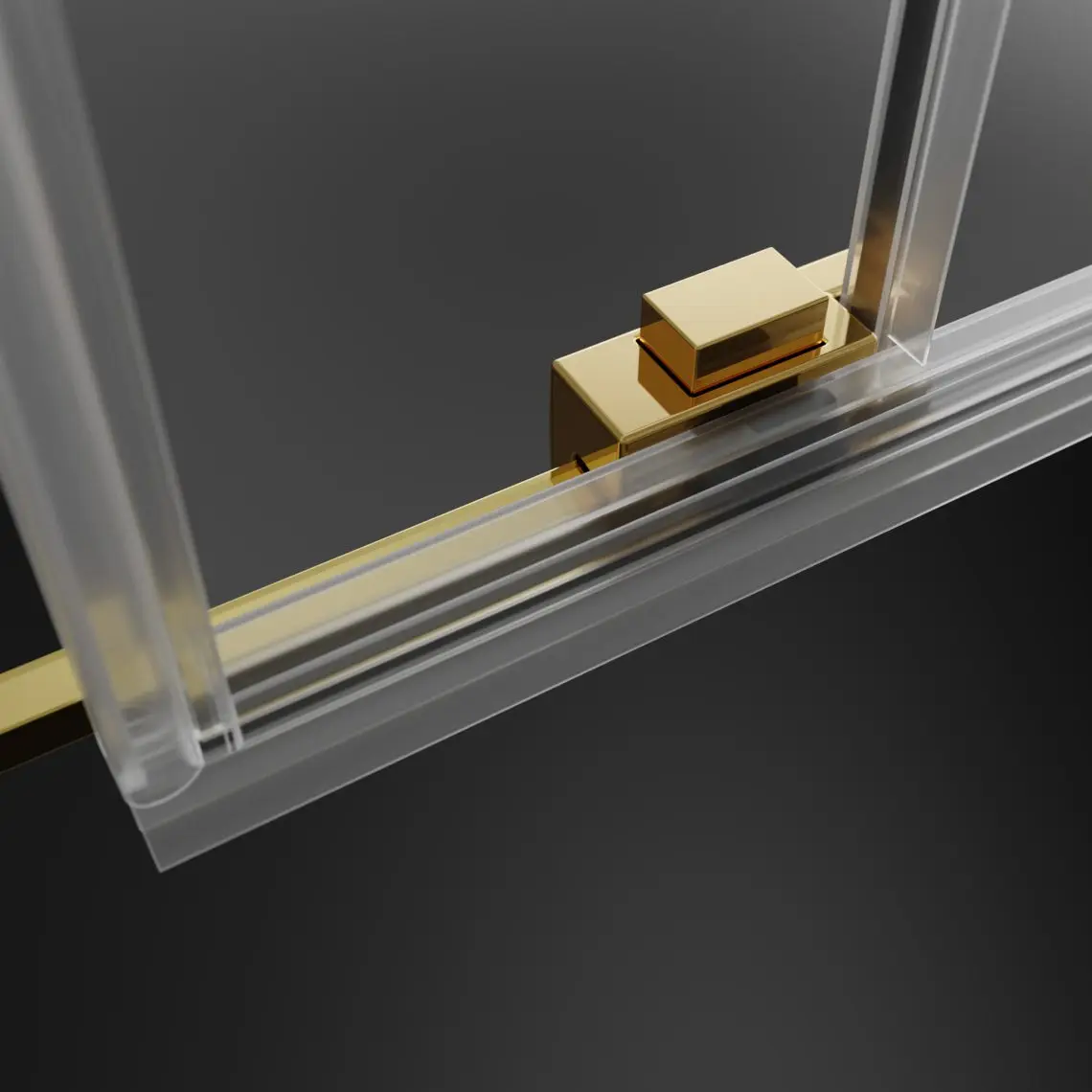 Modern Golden Raindrop Shower Partition Sliding Door 6mm Tempered Glass with Aluminium Frame for Bathroom or Hotel