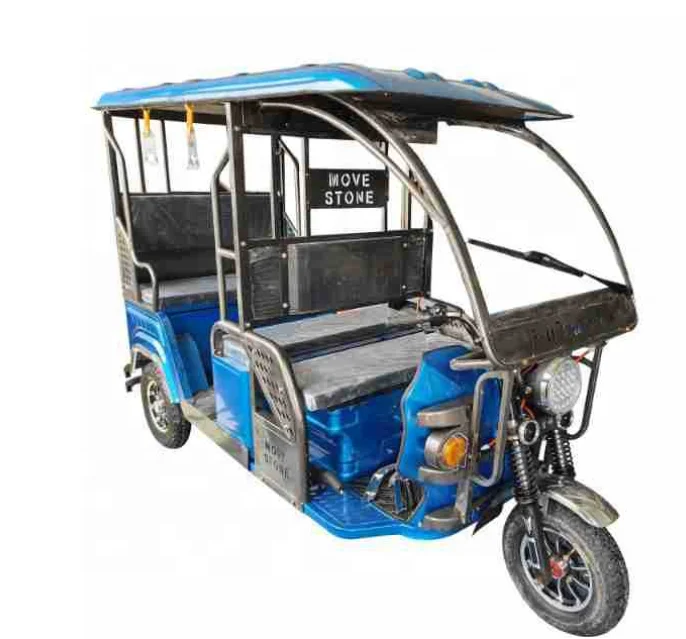 Over 1000W 48V 100Ah Battery Electric Open Body Passenger Adult Rickshaw Pedicab Rear Axle Tricycle