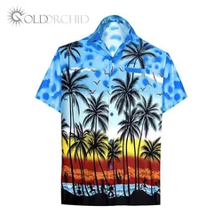 Good sales Hawaiian style summer trend floral loose short sleeve shirt