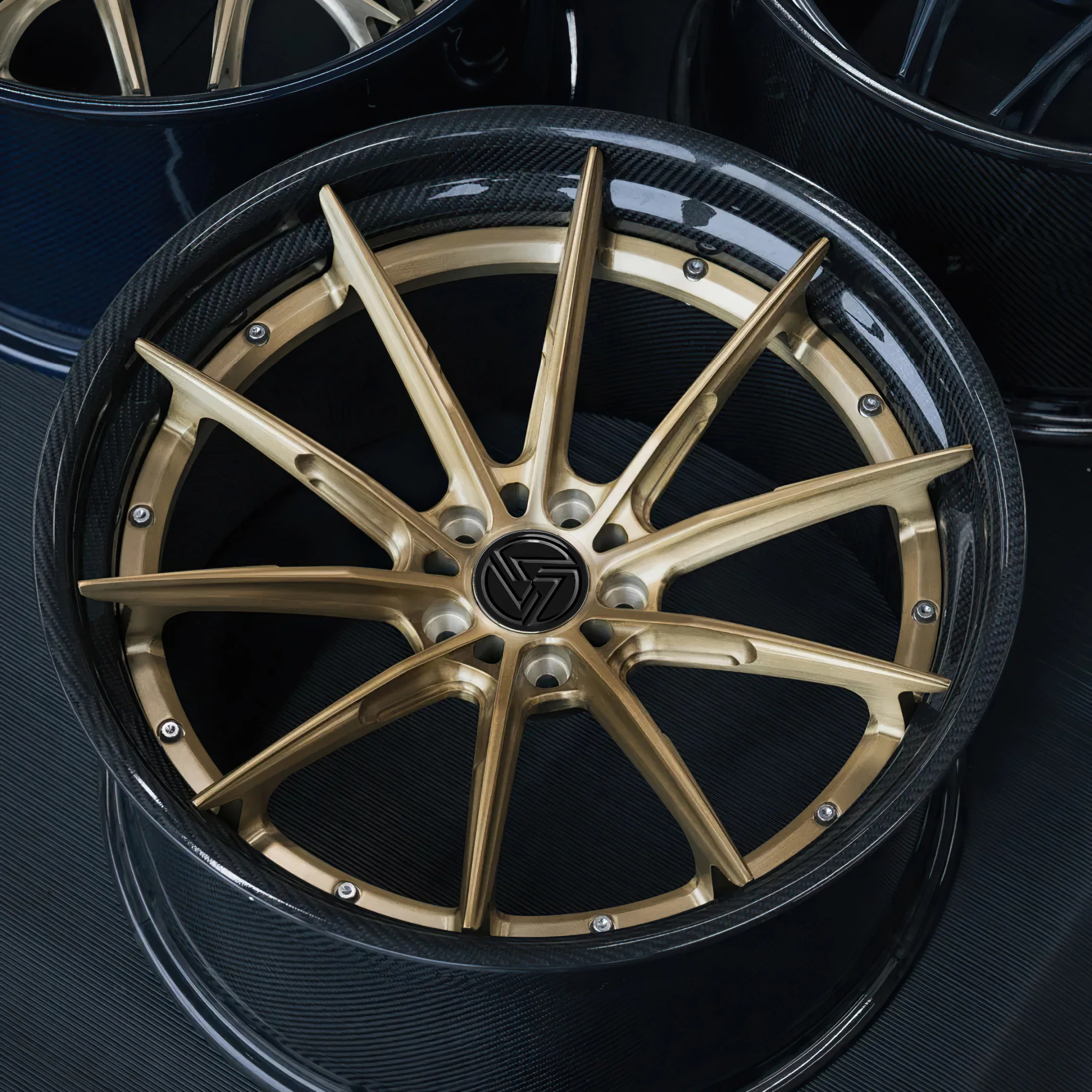 XINLAI 2-Piece Carbon Fiber Wheel 5x120 5x112 5x114.3 Custom Forged Wheels 18 19 20 21 22 23 24 Inch Rim Racing Car Wheel - Image 1