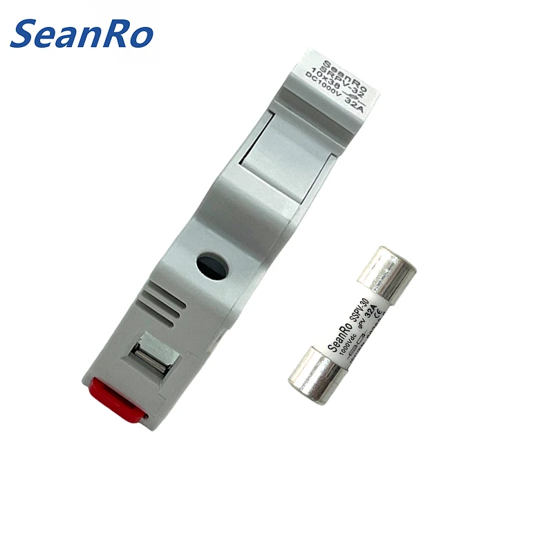 SeanRo держатель предохранителя на Din-рейку и предохранитель на солнечной батарее PV DC 1000 в 1-30 А 30 А, fusibles, термофарфоровый предохранитель с основанием