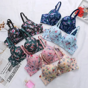 Good Quality Fashionable Wholesale Flower Back Closure Women Hot Underwear Custom Ladies Bra