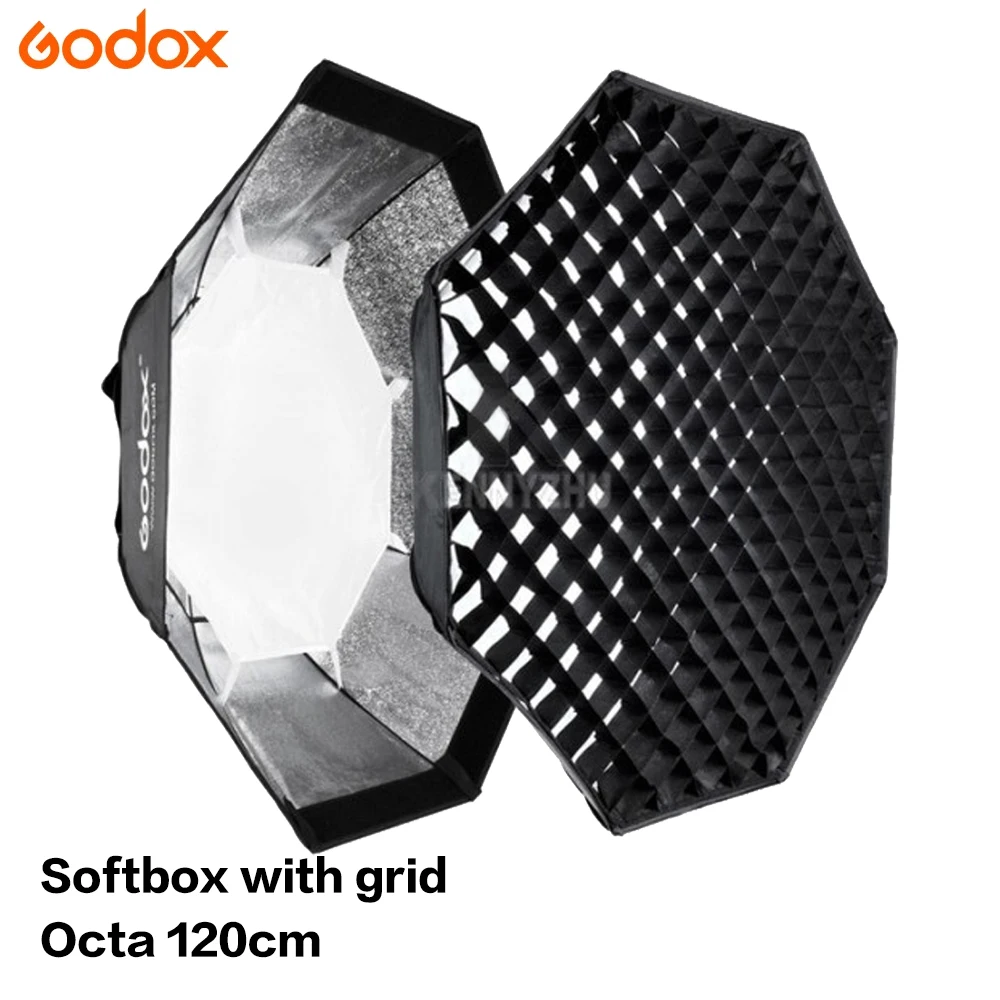 Godox 80cm 31.5in Portable Honeycomb Grid Octagonal Umbrella Reflector Softbox with Bowens Mount for Flash Speedlite from Flash Diffusers - price 358.33