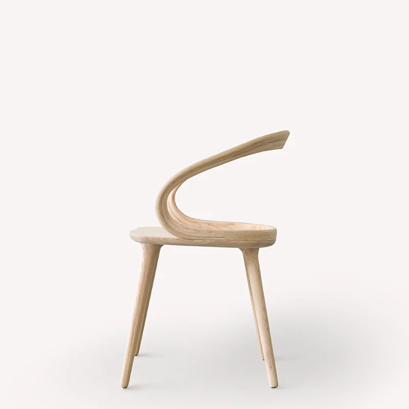 Velo Chair Designer All Solid Wood Curved Wood Nordic Dining Chair Creative Simple Armrest Tea Chair