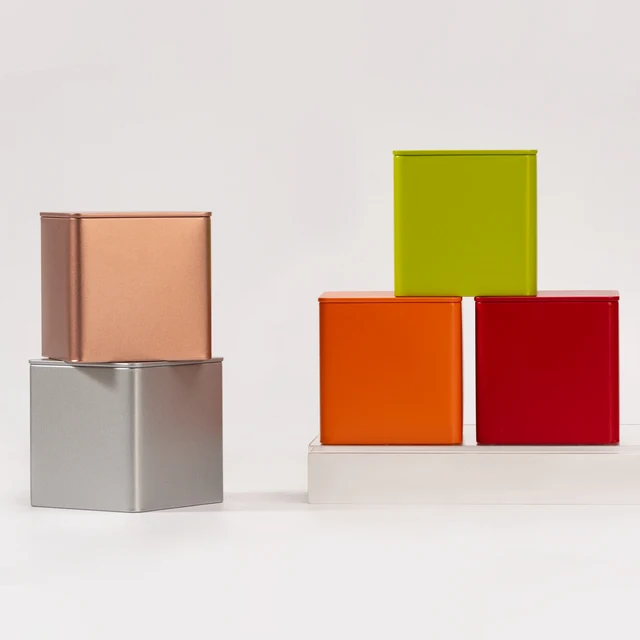 Empty Airtight Square Tea Container Tin Box Gift Box Packaging Metal Tea Tin Box